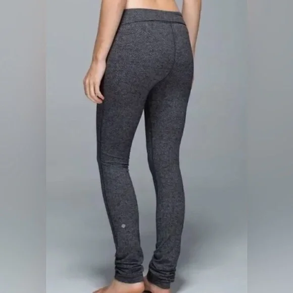 Lululemon Skinny Will Pant Full-On Luon Giant Herringbone Heathered Black Size 4 - Picture 2 of 11
